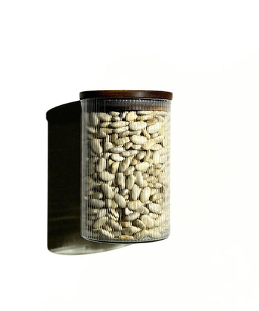 "Stripe" Vorratsgläser Akaziendeckel 1000 ml - 2er Set