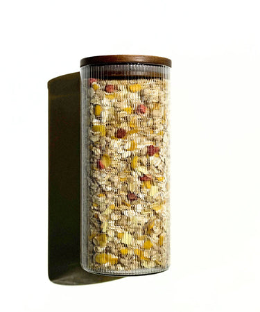 "Stripe" Vorratsgläser Akaziendeckel 1500 ml - 2er Set